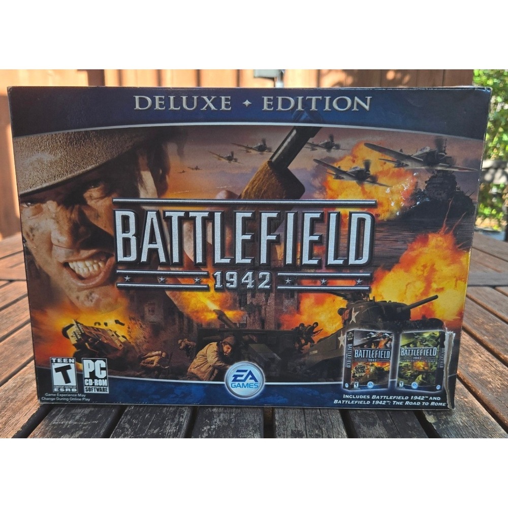 Battlefield 1942 Deluxe Edition PC CD-ROM Game 3-Disc Set Complete in Box